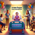 alt_text: Orang tua dan anak tersenyum memegang poster donasi dari EMO78 News.